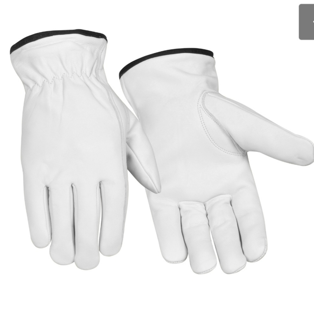 12 Pairs Pack Goat Skins White Driver Gloves S to XXL